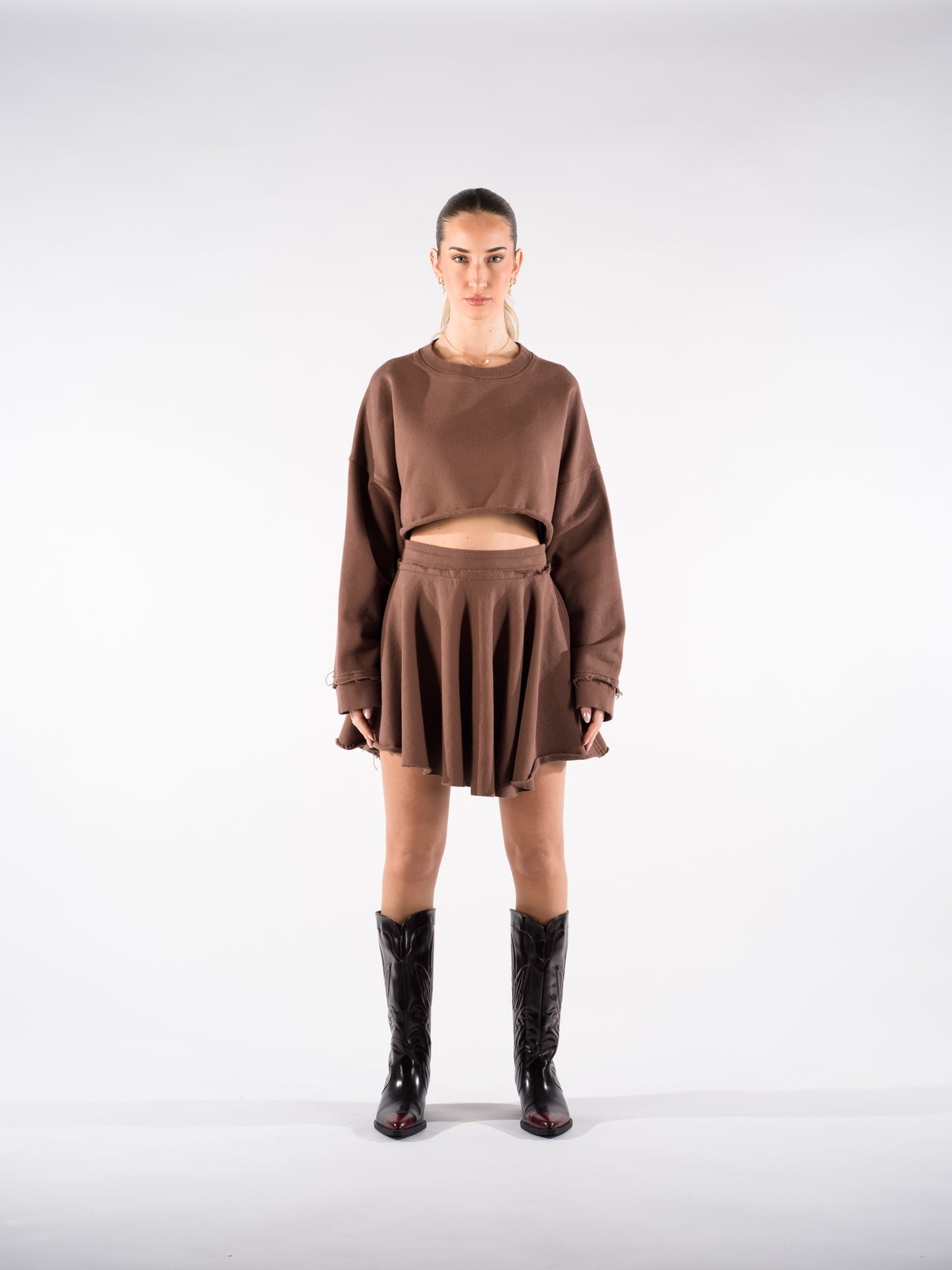 Ultra Crop Sweatshirt Brown