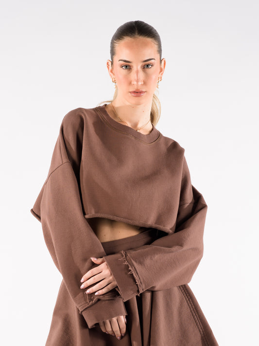 Ultra Crop Sweatshirt Brown