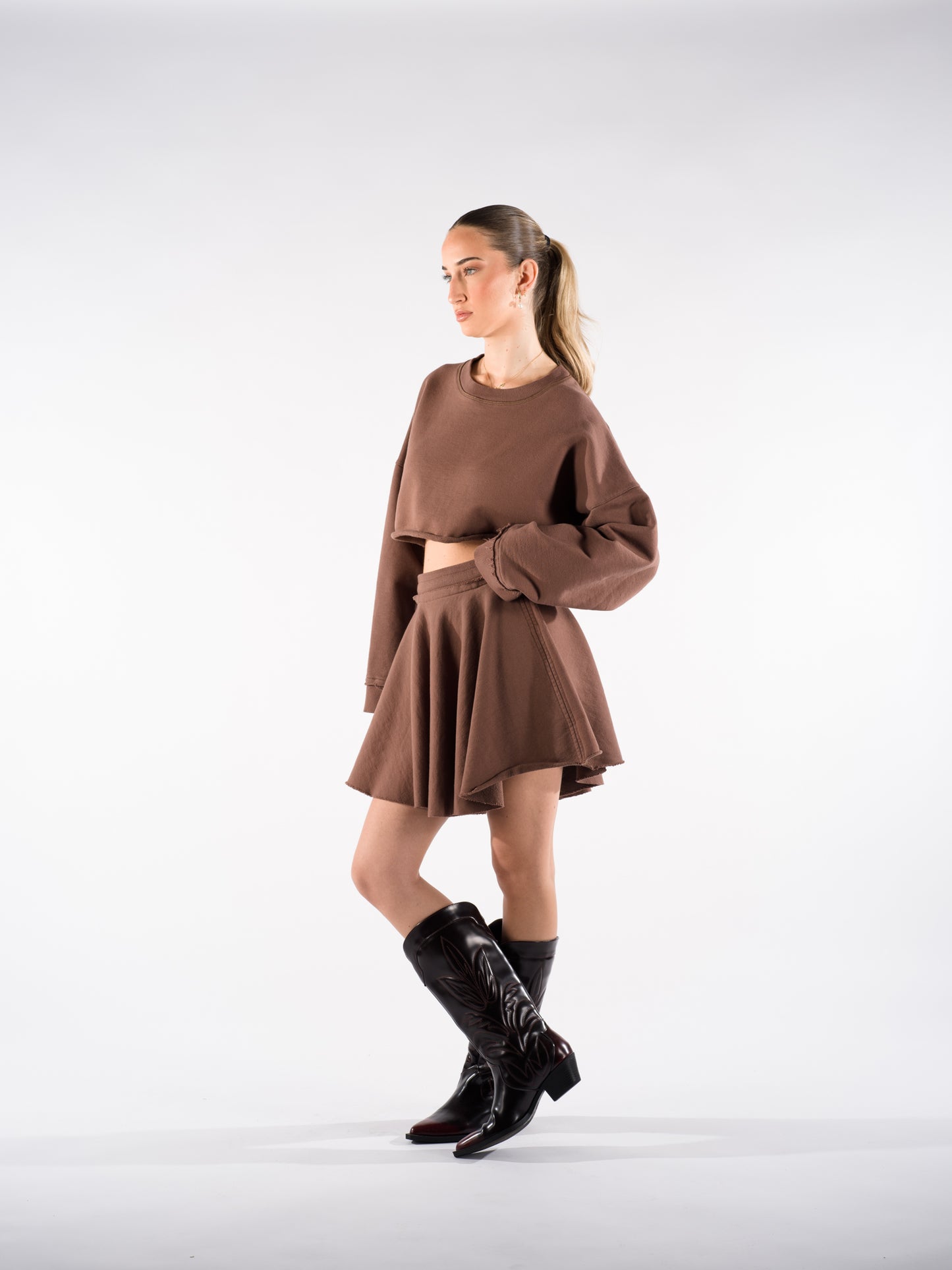 Ultra Crop Sweatshirt Brown