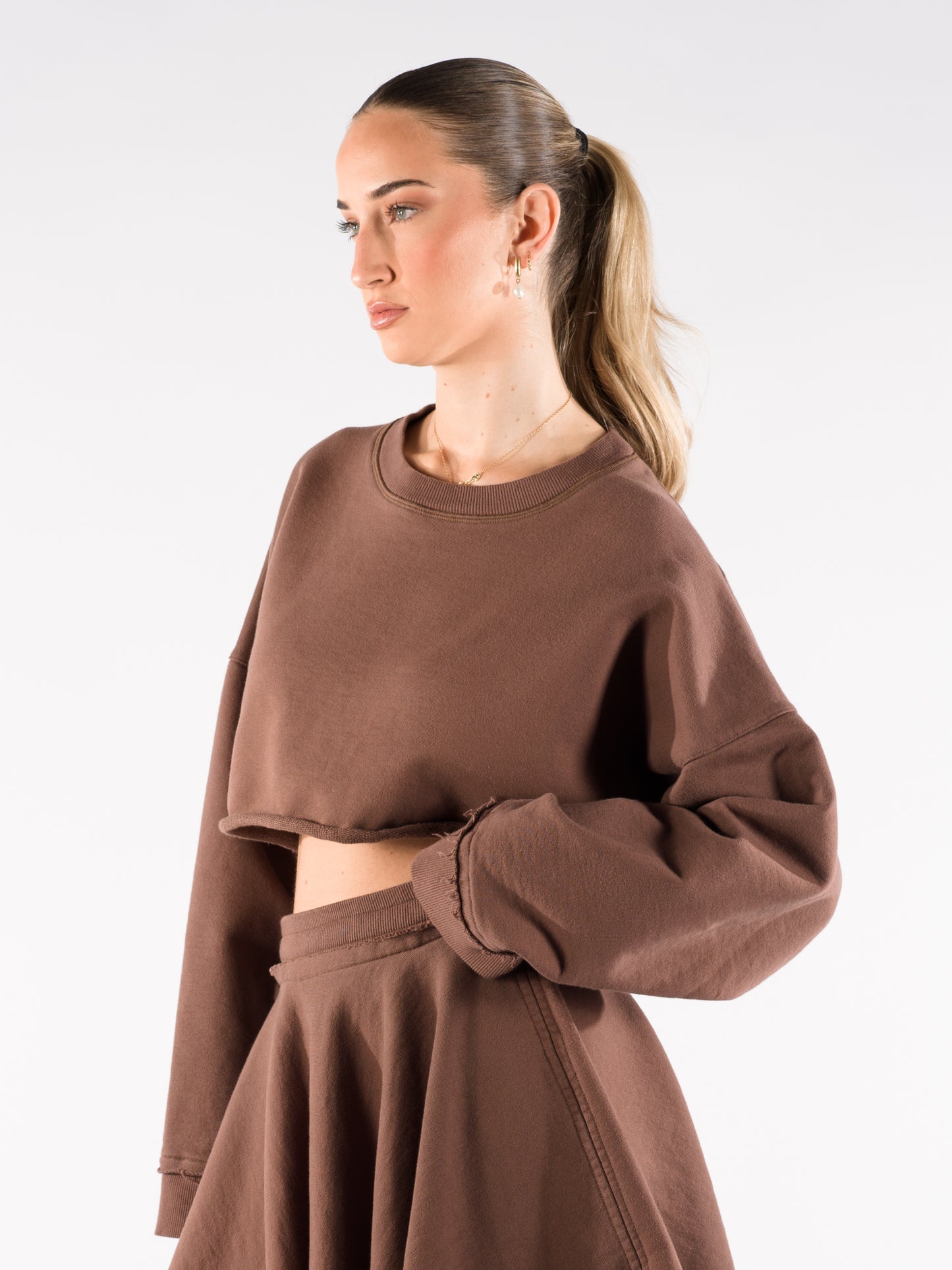 Ultra Crop Sweatshirt Brown